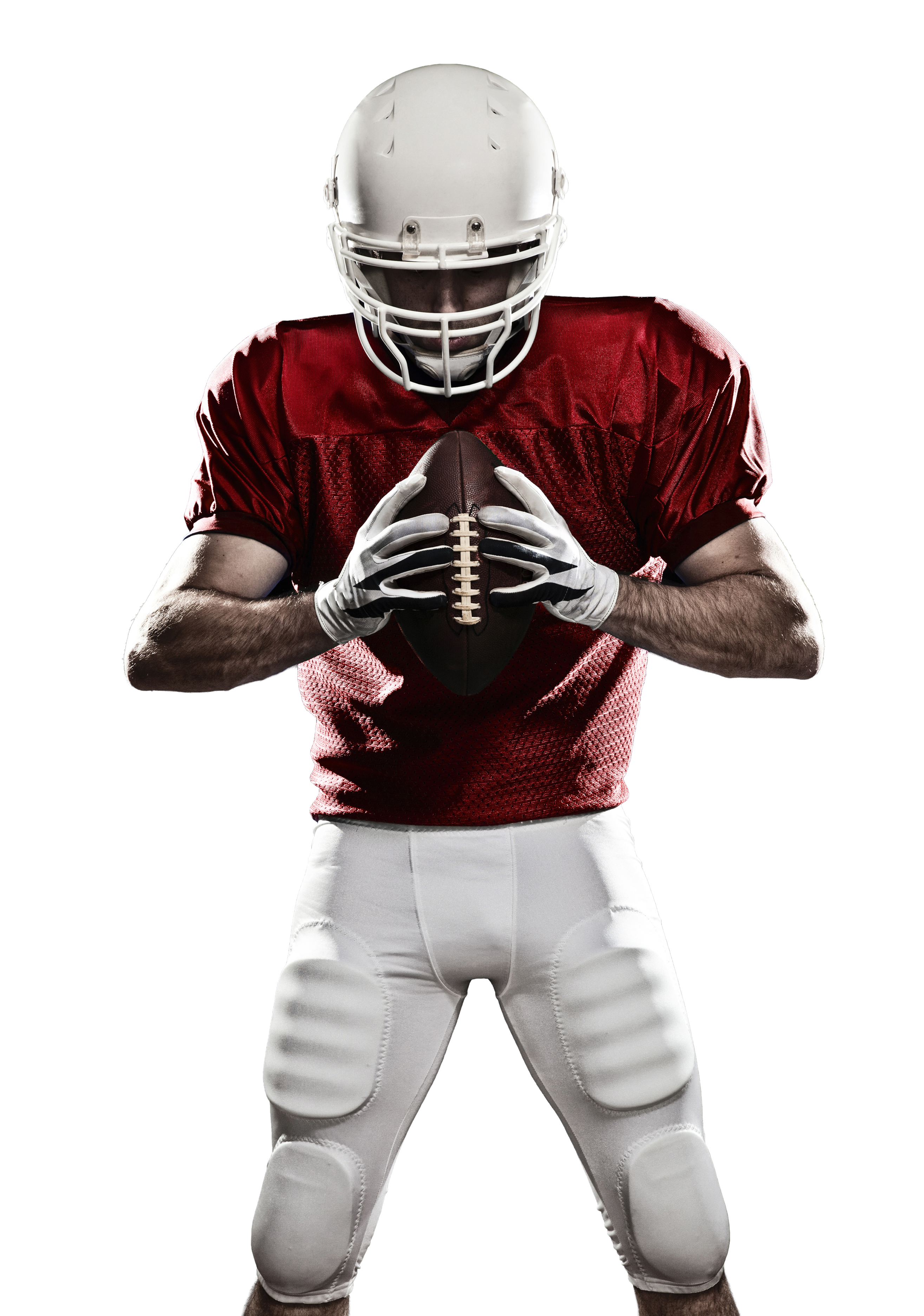 Football player holding a ball